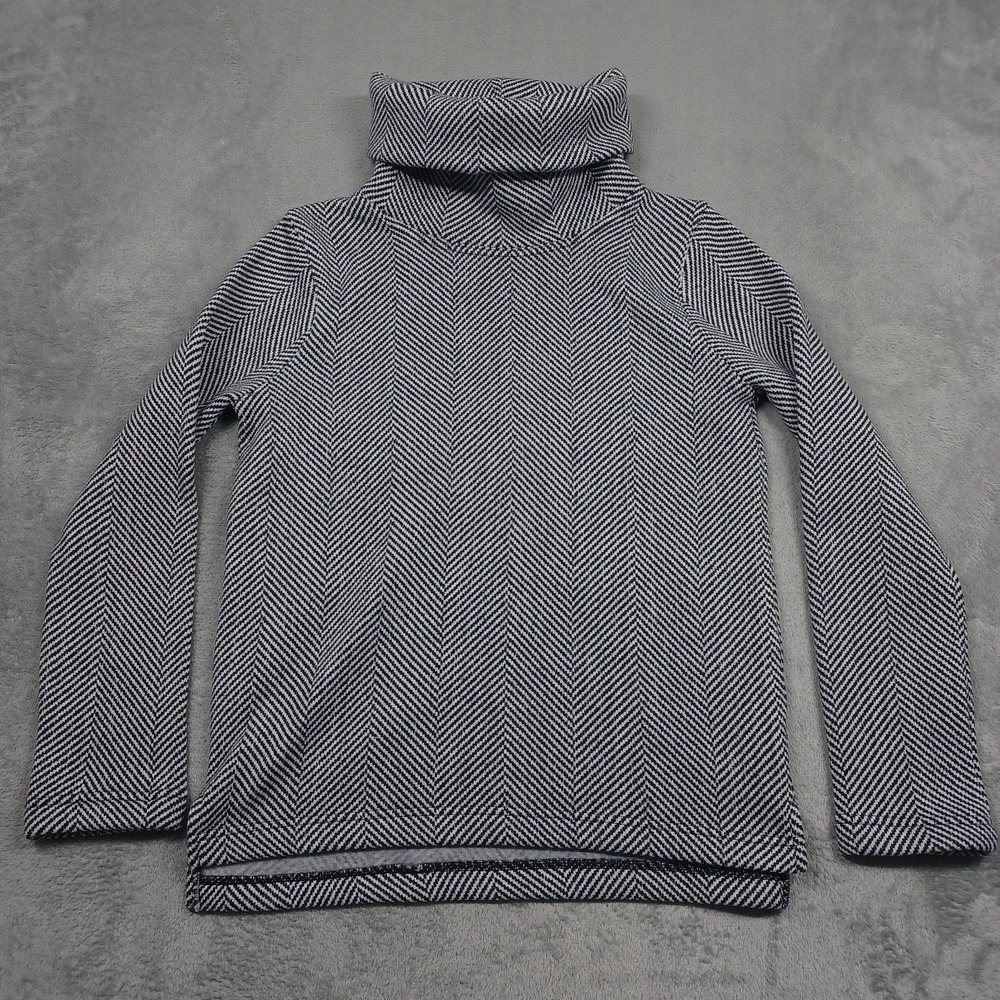 J Crew Sweater‎ Womens Small Black Striped Knit Pullover Preppy Turtleneck